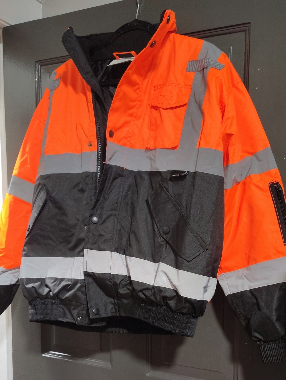 Men’s High-Visibility Orange & Black Performance Safety Jacket